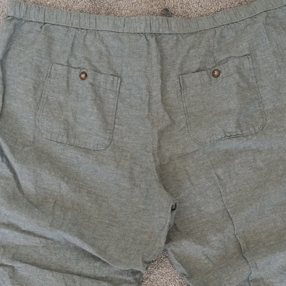Liz Claiborne Green Linen Blend Pants Size 2X - Picture 3 of 5